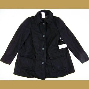 AMERICAN APPAREL black wool AUDREY COAT peacoat